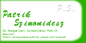 patrik szimonidesz business card